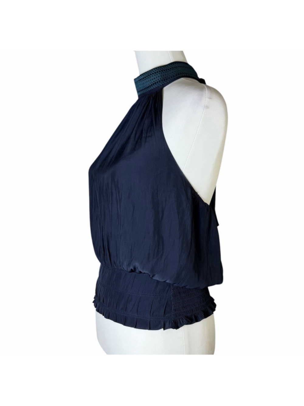NEW $295 Ramy Brook Women's Cadence Sleeveless Sash Top Sz Small Navy - Picture 3 of 9